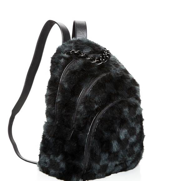 KENDALL & KYLIE Sloane Checkered Faux-Fur Backpack - Picture 4 of 5